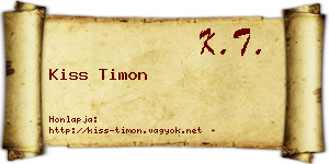 Kiss Timon névjegykártya